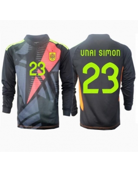 Spagna Unai Simon #23 Portiere Maglia Gara Trasferta Repliche Europei 2024 Maniche Lunghe